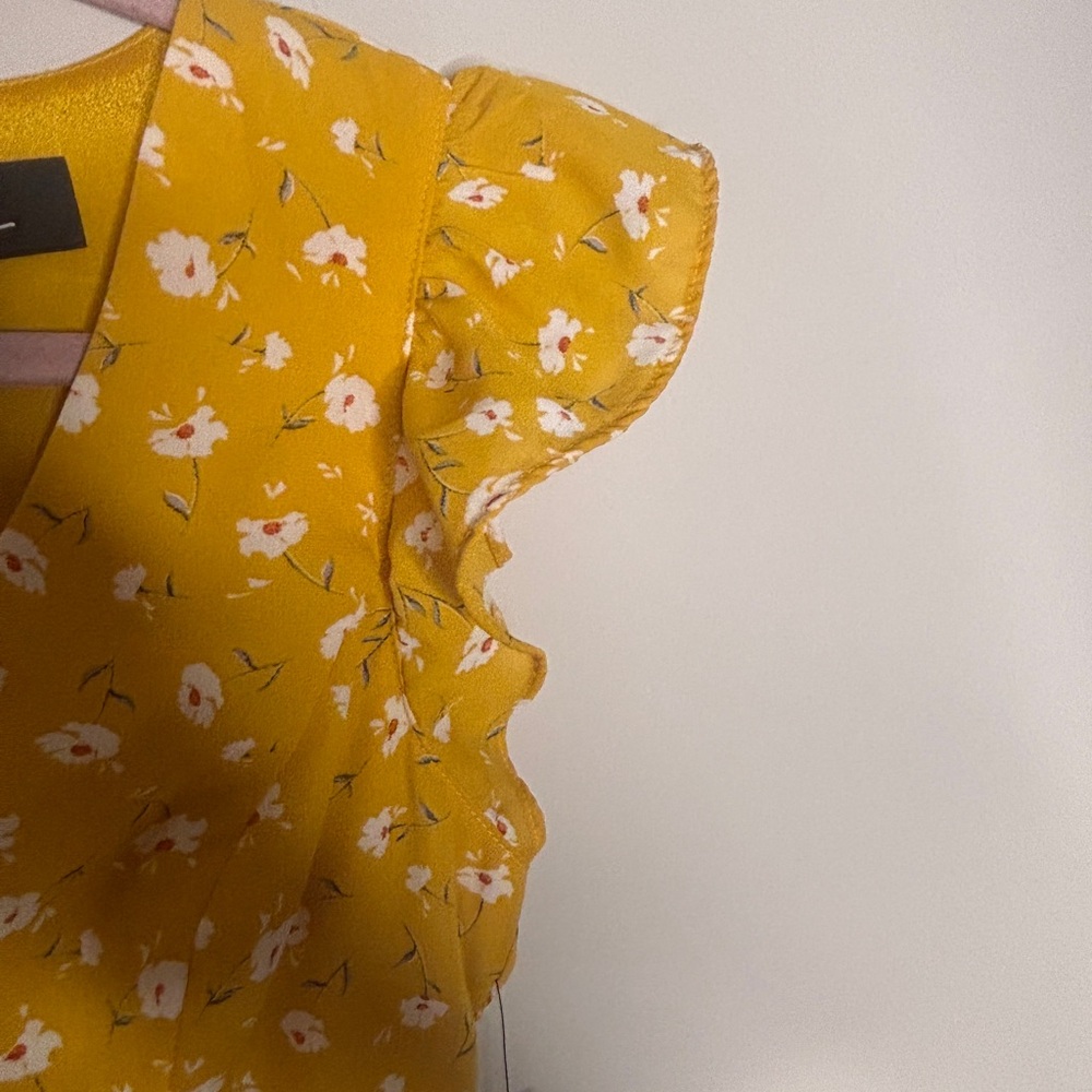 Lulu’s NWT Mustard Yellow Floral Backless Maxi Wedding Guest Dress Size Medium - Picture 5 of 13